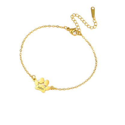 Pulseira Patinhas do Amor – Nome e Data Personalizados