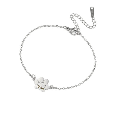 Pulseira Patinhas do Amor – Nome e Data Personalizados