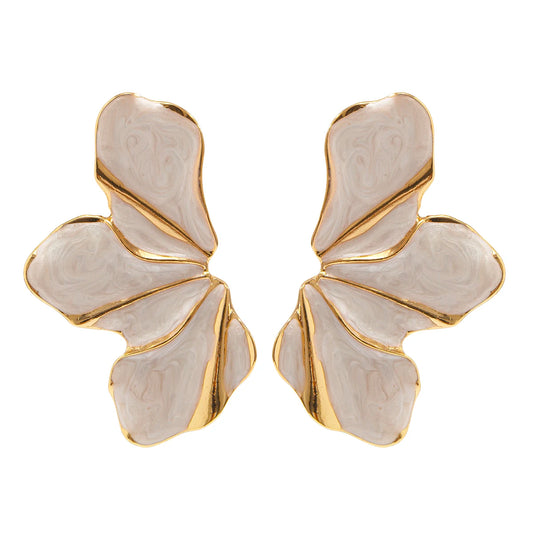 Brincos Elegantes Meia Flor com Pétalas de Luxo