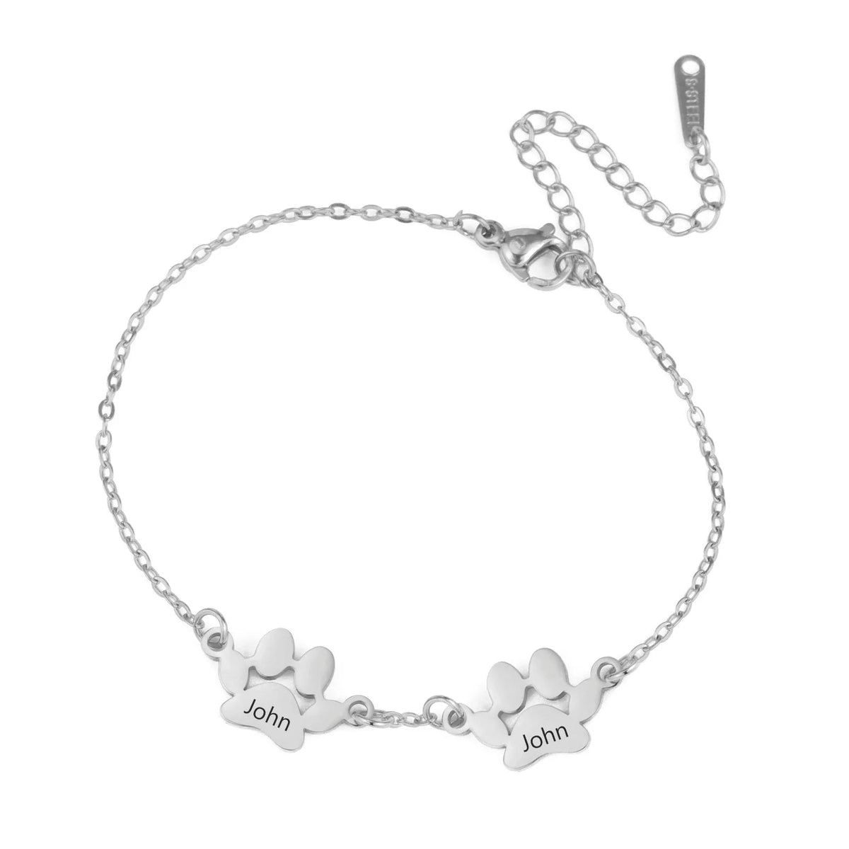 Pulseira Patinhas do Amor – Nome e Data Personalizados