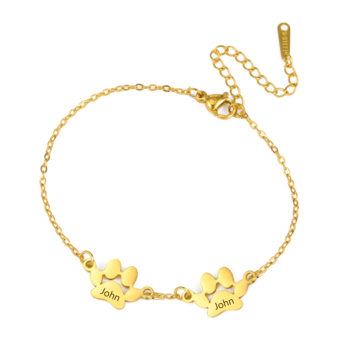 Pulseira Patinhas do Amor – Nome e Data Personalizados
