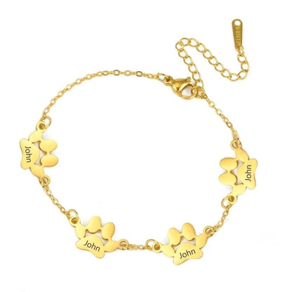Pulseira Patinhas do Amor – Nome e Data Personalizados