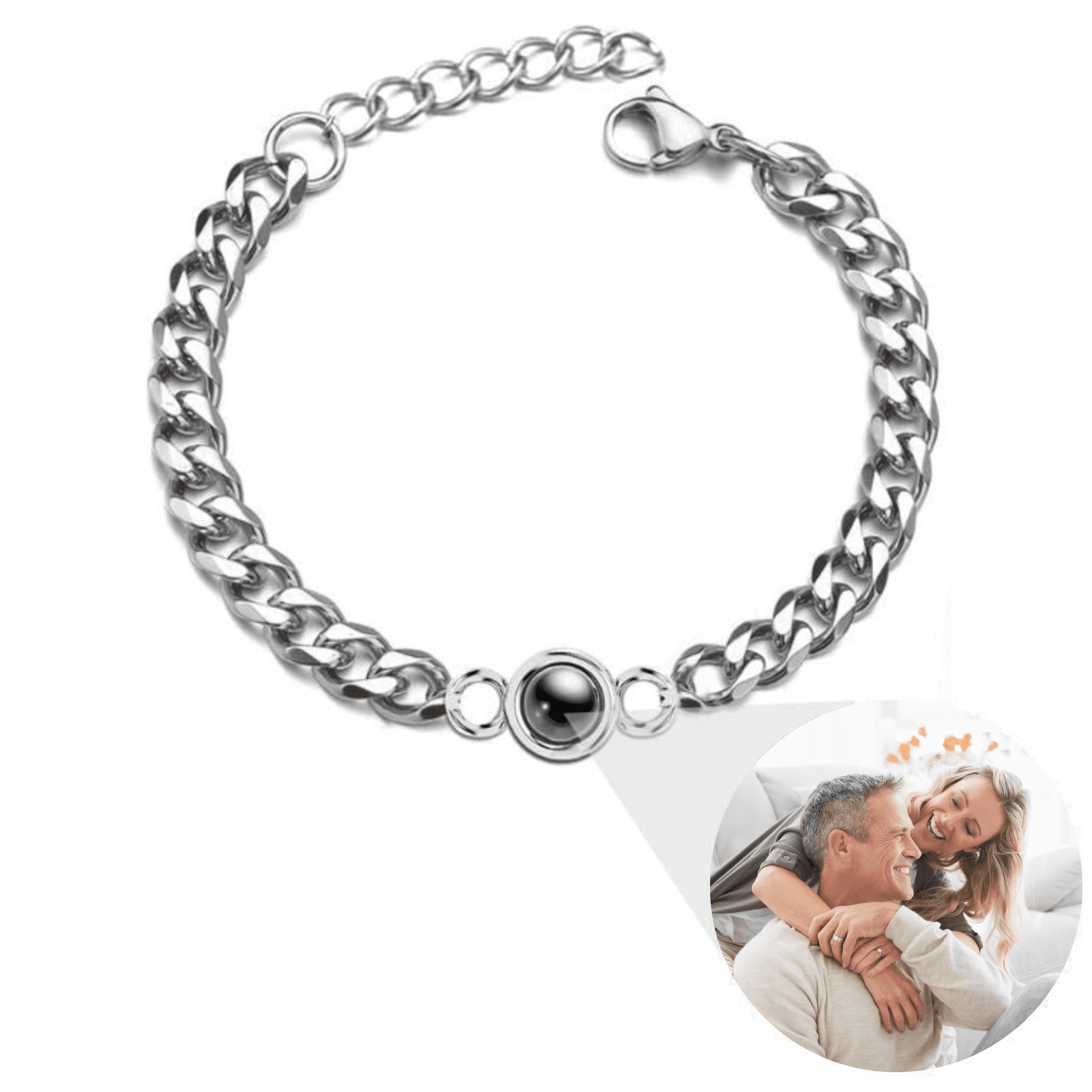 Pulseira Memórias com foto personalizada em metal - Uniquale